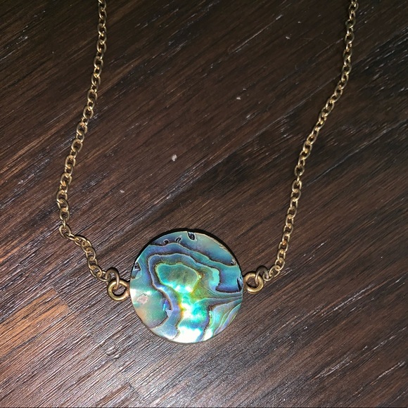 Anthropologie Abalone shell gold necklace - Picture 2 of 3